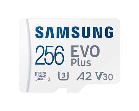 Samsung MB-MC256SA EVO Plus microSDXC 256GB Memory Card, Read : up to 160MB/s 
Write : Lower than Read Speed* Read/Write speed with UHS-1 interface, 
Speed Class (U3, V30, A2), Mobile phone, Smartphone, Tablet, etc
